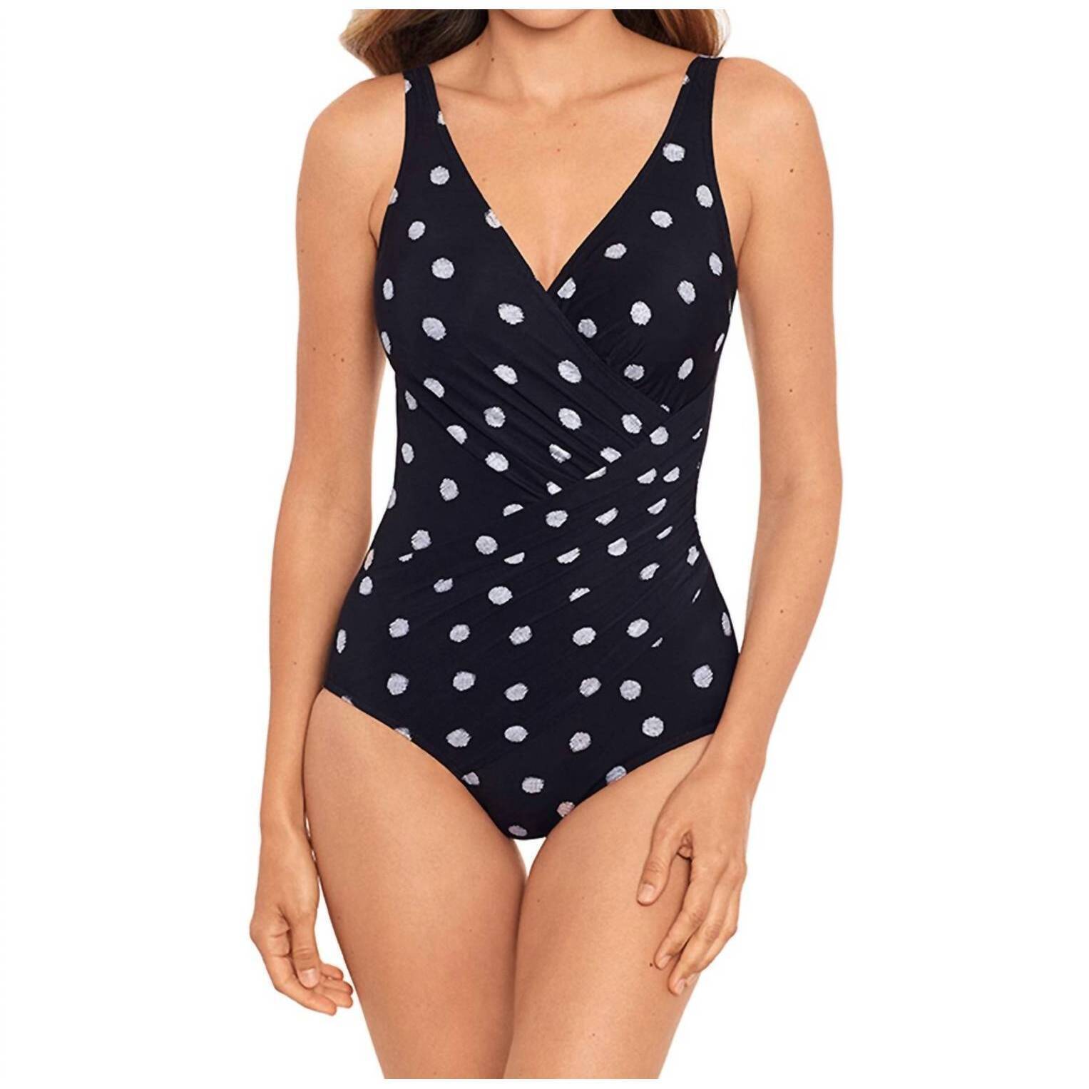New Miraclesuit Pizzelles Oceanus Underwire Dd-Cup One Piece Swimsuit In Black